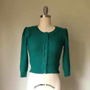 Cotton Crocheted Kelly Green Sweater